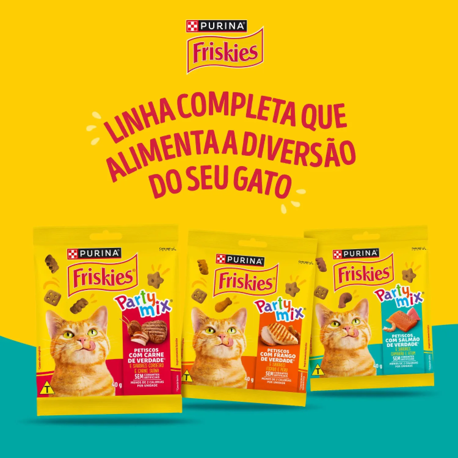 Linha completa Petisco Friskies Party